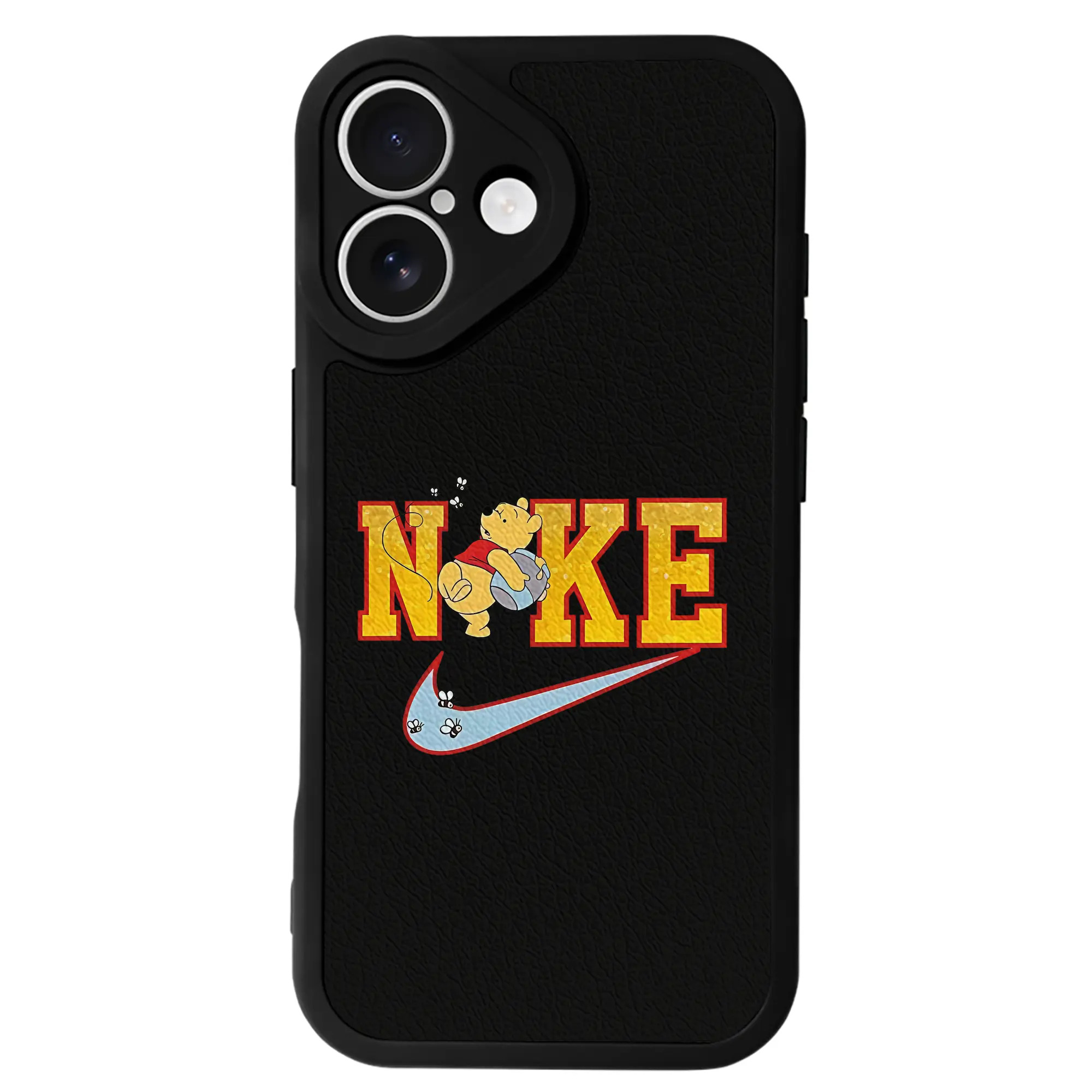 プーさん グッズ くまのプーさん - IPhone 16シリーズ対応 ・ シリコンスマホケース ・ レザー調 ・ 高精度フィット ・ 耐衝撃 ・ ワイヤレス充電対応 ・ 精密カット